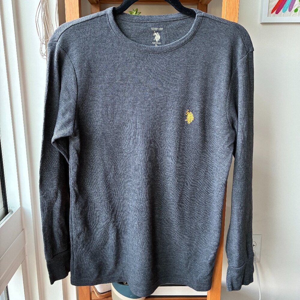 U.S. Polo Assn. Dark Gray Waffle Thermal - Size S